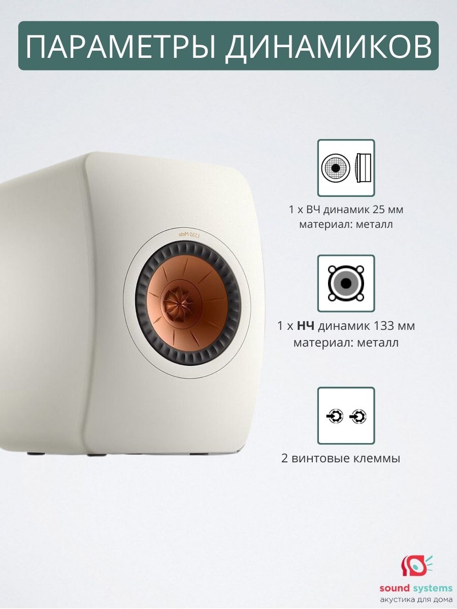 KEF LS50 WIRELESS II, Mineral White – купить полочную акустику по цене 269  990 ₽