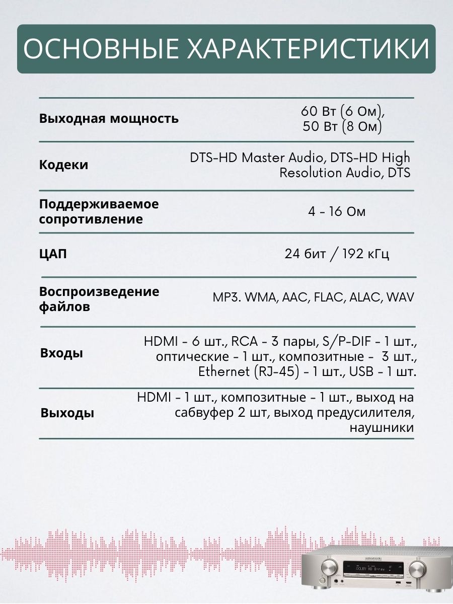 Marantz NR1510 - ультра-тонкий 5.2-канальный AV ресивер со стримингом  онлайн музыки