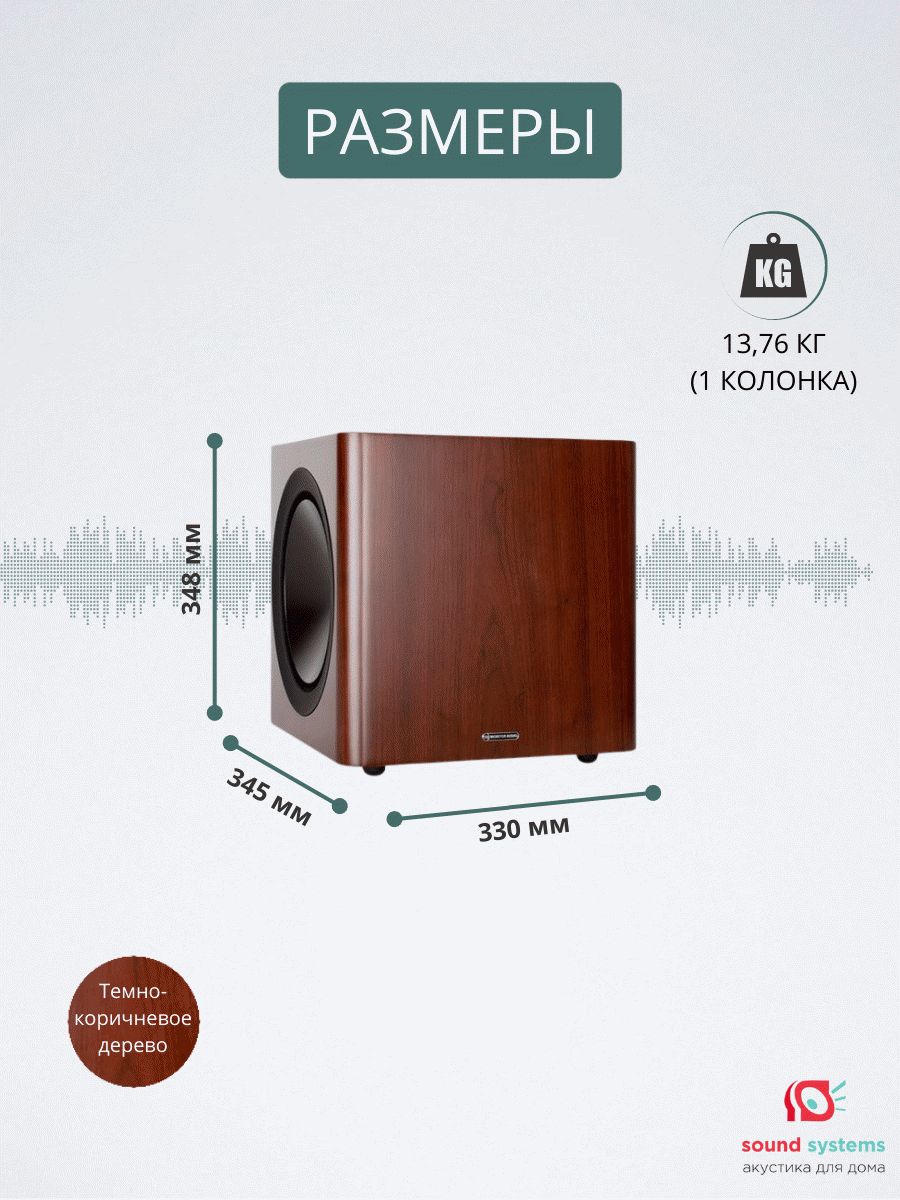 Monitor Audio Radius 390, walnut – купить сабвуфер по цене 114 990 ₽