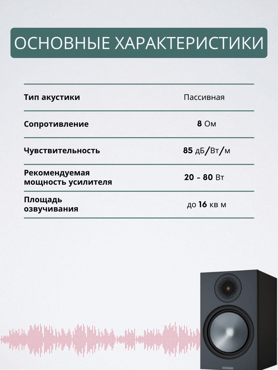 Monitor Audio Bronze 50 6G, Black – купить полочную акустику по цене 0 ₽