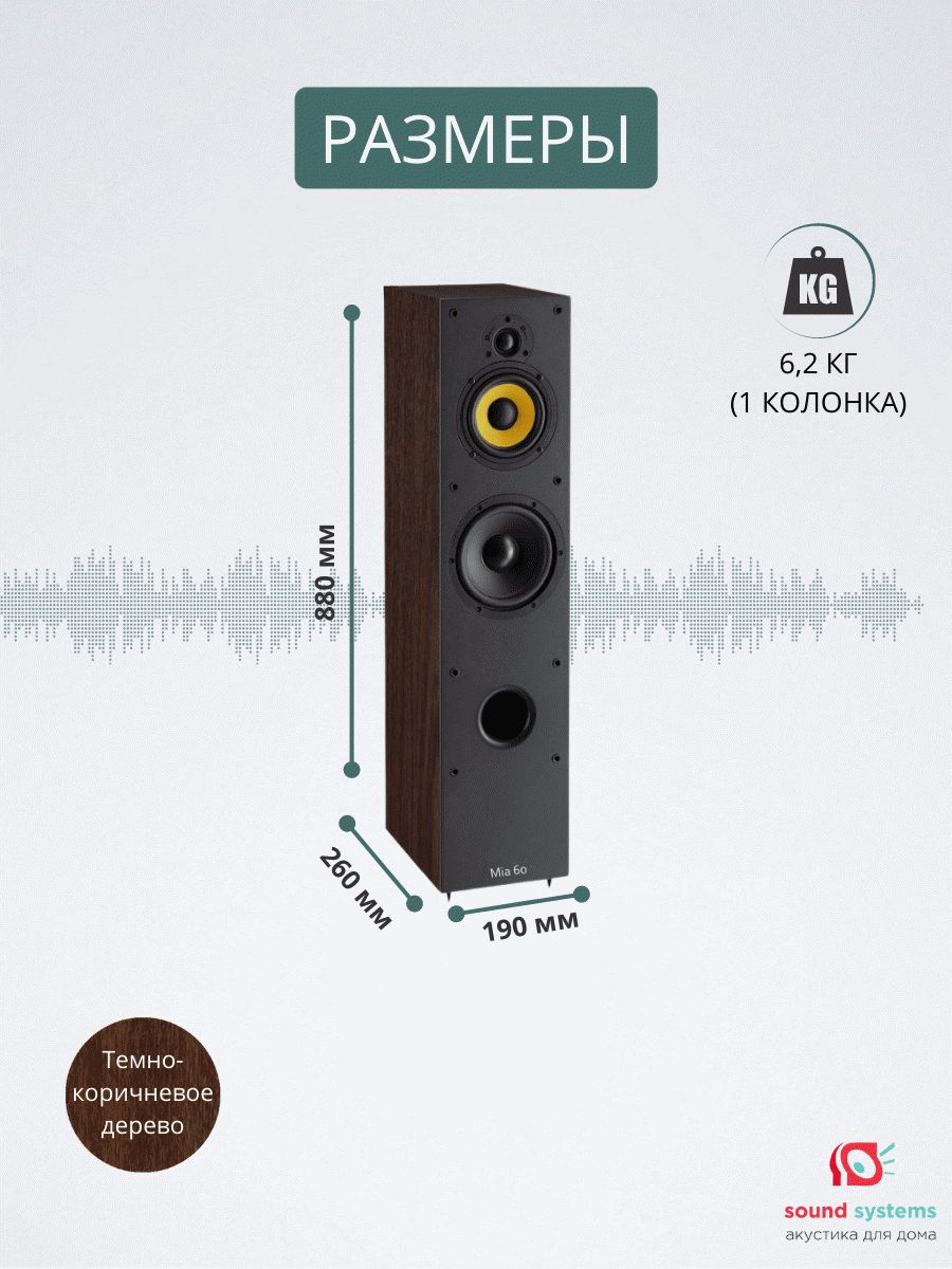 Davis Acoustics Mia 60, teak – купить напольную акустику по цене 70 000 ₽